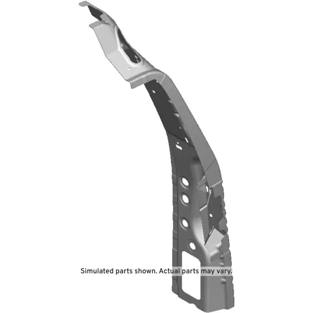 Passenger Side Inner Lock Pillar Panel with Extension, Plate, and Nut