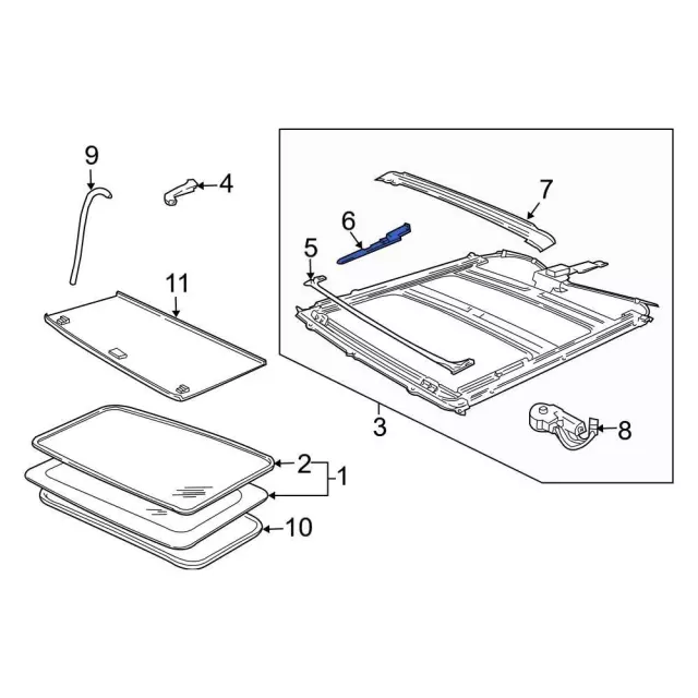 4c3z78500a65aa - Ford Sunroof Guide Rail | Levittown Ford Parts