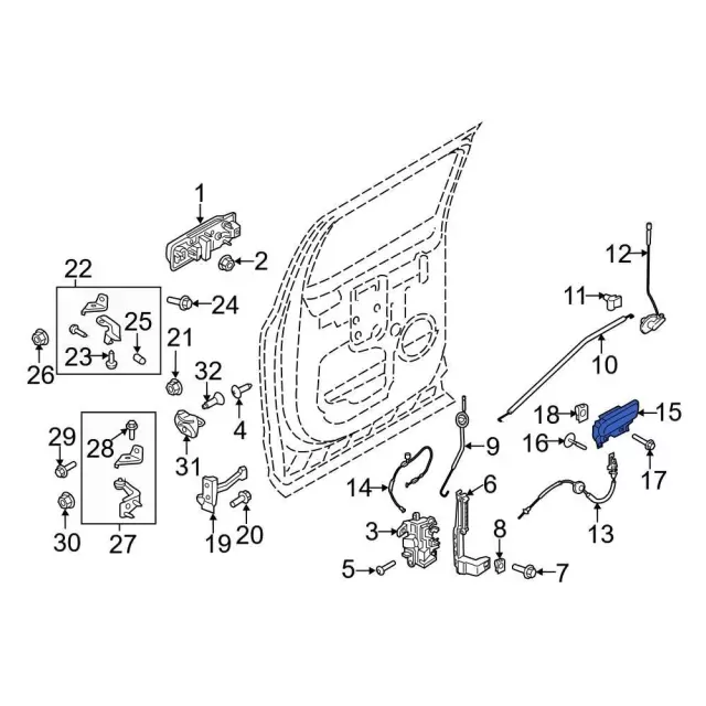 2017-2022 Ford Handle, Outside JC3Z-2626605-AD | OEM Parts Online