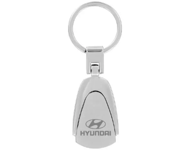 Pear Shaped Keychain With Satin Silver Insert