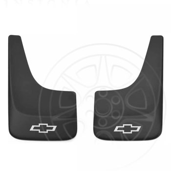 1995 – 2012 Chevrolet Flat Splash Guards In Black With Bowtie Logo 19213391