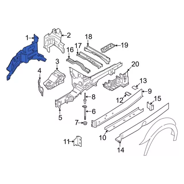 LK4Z-6102039-C - Fender Rail - 2015-2026 Ford | Eastgate Ford Parts