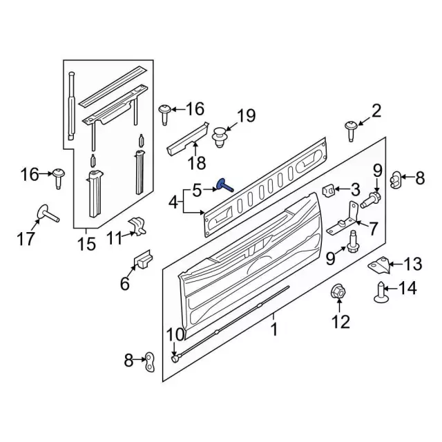 Ford Dealership Tailgate Gap Cover Screw W717563-S450 | Ford Parts