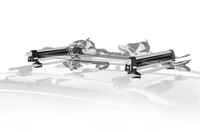 19371249 - Hauling: GM Roof Mounted Thule Ski &amp; Snowboard Carrier OEM NEW Genuine for Buick: Enclave, Encore, Encore GX, Envision, Envista, Regal Sportback, Regal TourX | Cadillac: CTS, Escalade, Escalade ESV, LYRIQ, SRX, XT4, XT5, XT6 | Chevrolet: Avalanche, Blazer, Bolt EUV, Bolt EV, Colorado, Equinox, Silverado 1500, Silverado 1500 LTD, Silverado 2500 HD, Silverado 3500 HD, Sonic, Suburban, Suburban 1500, Suburban 2500, Suburban 3500 HD, Tahoe, Trailblazer, Traverse, Trax | GMC: Acadia, Canyon, Sierra 1500, Sierra 2500 HD, Sierra 3500 HD, Terrain, Yukon Image