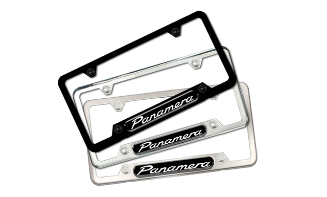 PNA70800200 - : BRUSHED SILVER Stainless Steel License Plate Frame, Logo Panamera for Porsche: Panamera Image