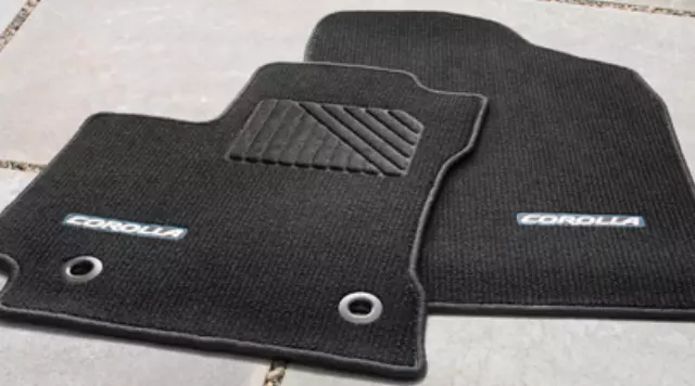 Corolla Floor Mats Black w\\/Amber Thread