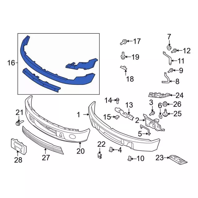 DL3Z-17D957-APTM - Bumper Cover Spacer Panel 2009-2014 Ford F-150