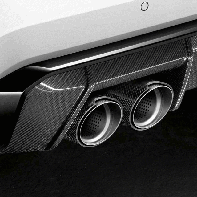 18305A291B7 - : G8x M2/M3/M4 M Performance Tailpipe Trim In Carbon Fiber/Titanium - Left for BMW: M2, M3, M4 Image