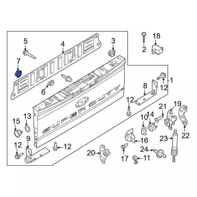 W716529-S900 - Tailgate Gap Cover Nut | Ford Parts Direct