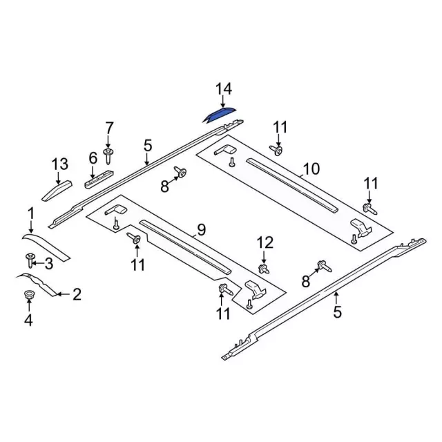 2018-2024 Ford Expedition Roof Rack Cover JL1Z-7855183-AA | QuirkParts