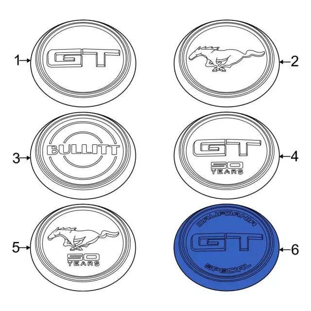 JR3Z-6342528-F - Deck Lid Emblem 2016-2022 Ford Mustang | Ford