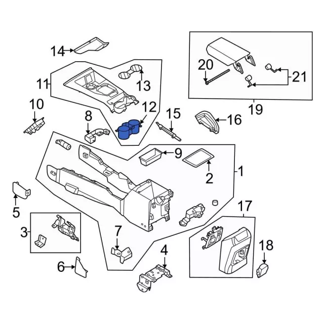 2021-2026 Ford Cup Holder LJ8Z-5813562-AA | OEM Parts Online