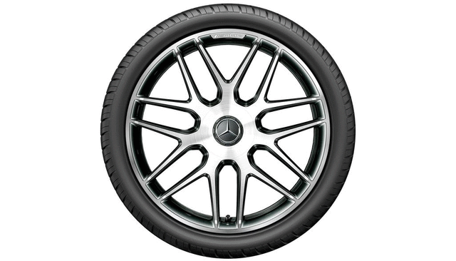 21340130007X21 - Wheels: Wheel (20 Inch) AMG Cross-Spoke 20x9.5 - Gray for Mercedes-Benz: E 300, E 350, E 450, E 53 AMG&amp;reg;, E 63 AMG&amp;reg; S, EQB 250, EQB 300, EQB 350, EQE 350, EQE 350+, EQE 500, EQE 53 AMG&amp;reg;, EQS 450+, EQS 580, EQS AMG&amp;reg; Image