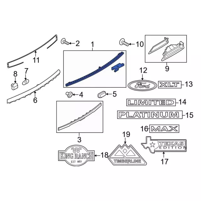 JL1Z-78423A20-BB - Molding - 2018-2024 Ford | Eastgate Ford Parts