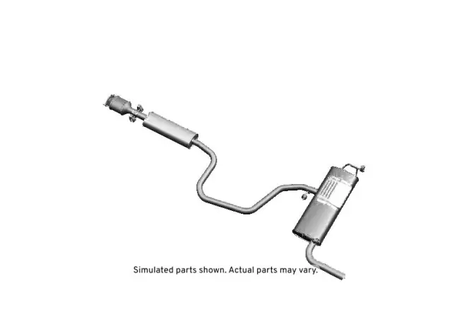 Exhaust Muffler Assembly with 3-Way Catalytic Converter, Insulator, and Gasket