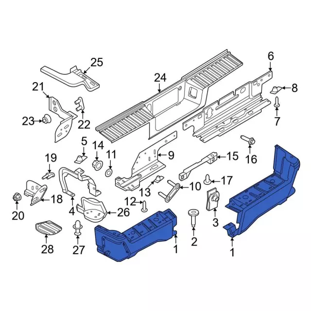 PC3Z-17810-JA - Bumper Face Bar 2023-2026 Ford | Online Ford Parts