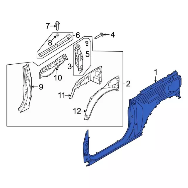 2021-2024 Ford Bronco Quarter Panel M2DZ-9827847-A | OEM