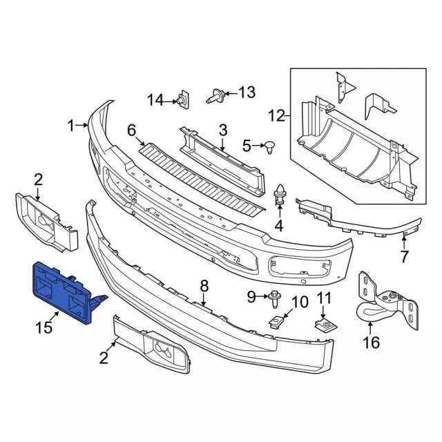 License Plate Bracket For 2023-2024 Ford F250 F350 Super Duty - Front Bumper Holder, Replaces FO1068203