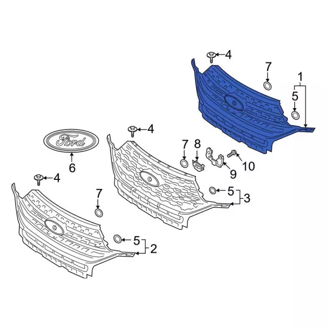 NB5Z-8200-BA - Grille 2020-2024 Ford Explorer | Ford Parts Direct