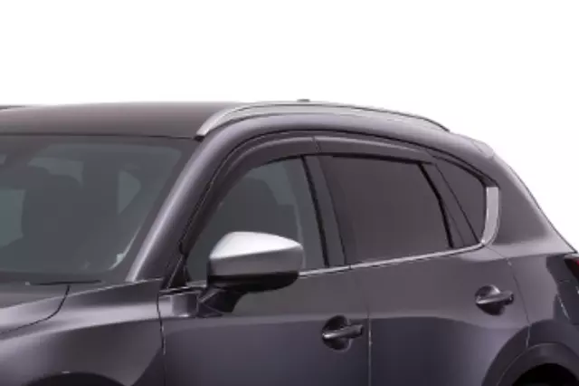 Mazda Genuine Window Visor Vent Rain Deflectors – 2017-2022 CX-5 – Smoke Chrome – KL2F-V3-700
