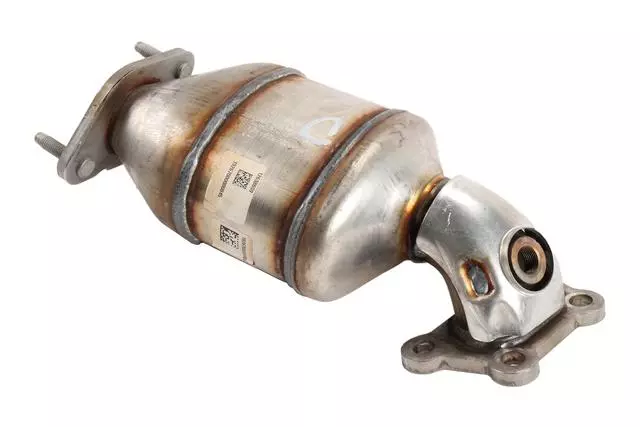 3-Way Catalytic Converter with Pipes, Shield, Flange, Bushing, and Studs