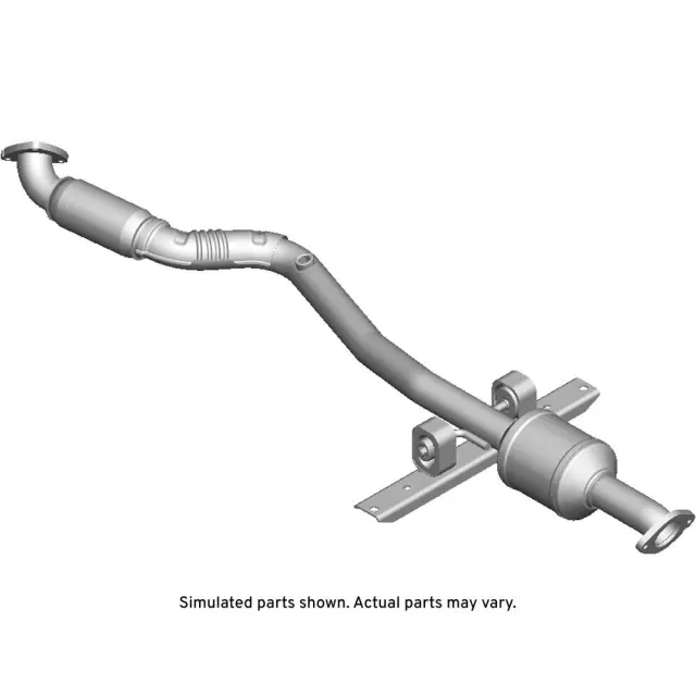 3-Way Catalytic Converter with Pipes, Shield, Flange, Bracket, Insulator, and Nut