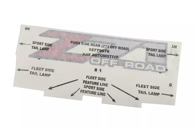 Pickup Box Side Rear Z71 Offroad Decal