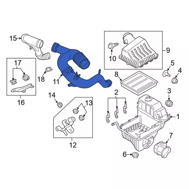2015-2017 Ford Air Tube FL1Z-9C623-A | TascaParts.com