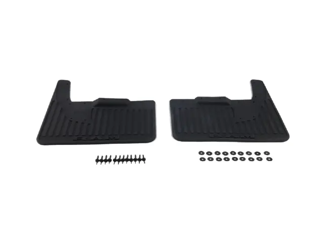 Mopar 82215932AB Rear Splash Guards - Heavy Duty Rubber For Dually Trucks Without Fender Flares