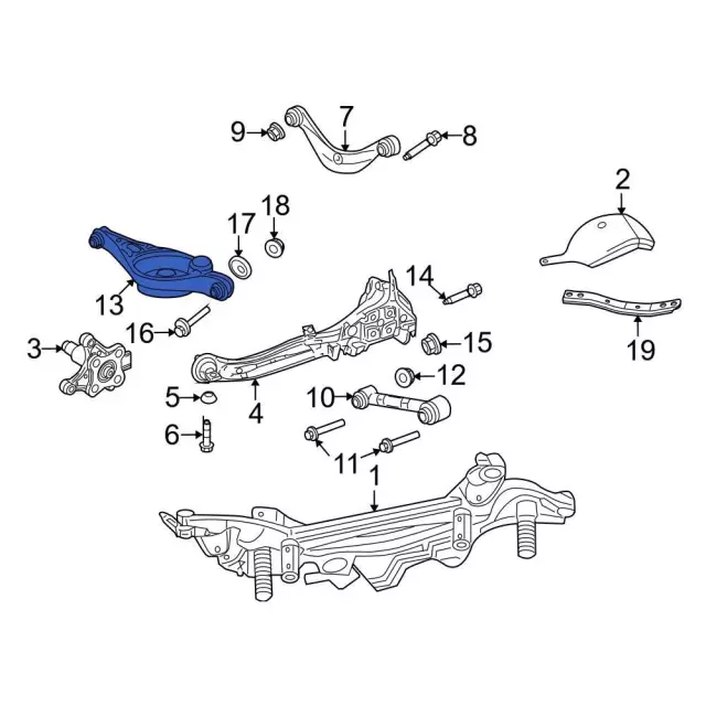 thumbnail image 2 of Rear Right Lower Control Arm Kit For Ford Fusion 2009-2012, Lincoln MKZ, Mercury Milan – Includes Bushing 2 of 5