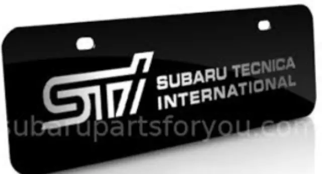 Subaru Euro-Style Marque Plate Matte Black STI) OEM NEW