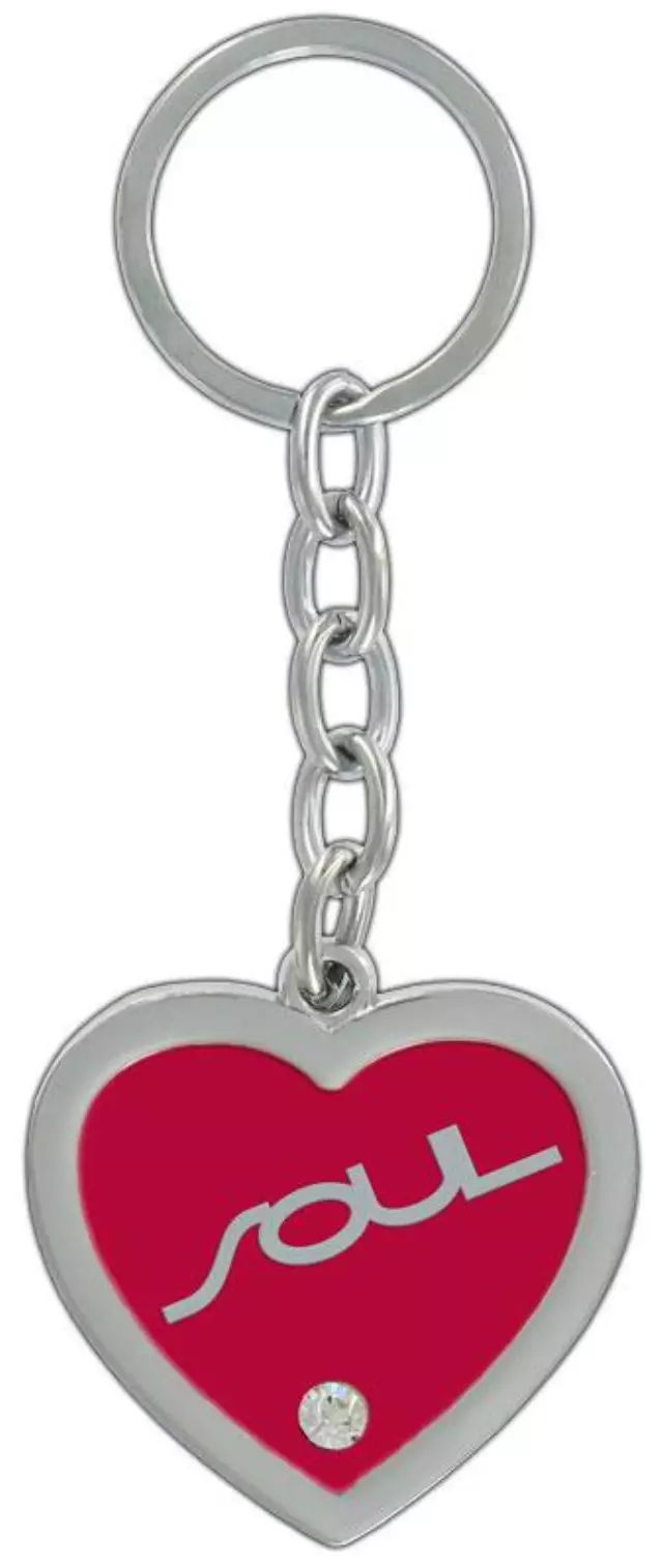 UL090AY712 - Keychain: Key Chain - Red Heart With Clear Crystal for Kia: Amanti, Borrego, Forte Koup, Optima, Rondo, Sedona, Sorento, Soul, Soul EV, Spectra, Sportage Image