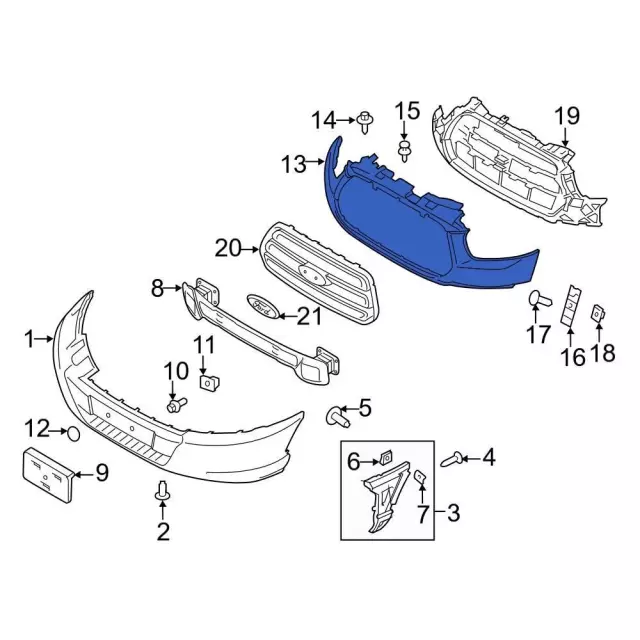 CK4Z-17D957-AA - Bumper Cover - 2015-2019 Ford | Eastgate Ford Parts