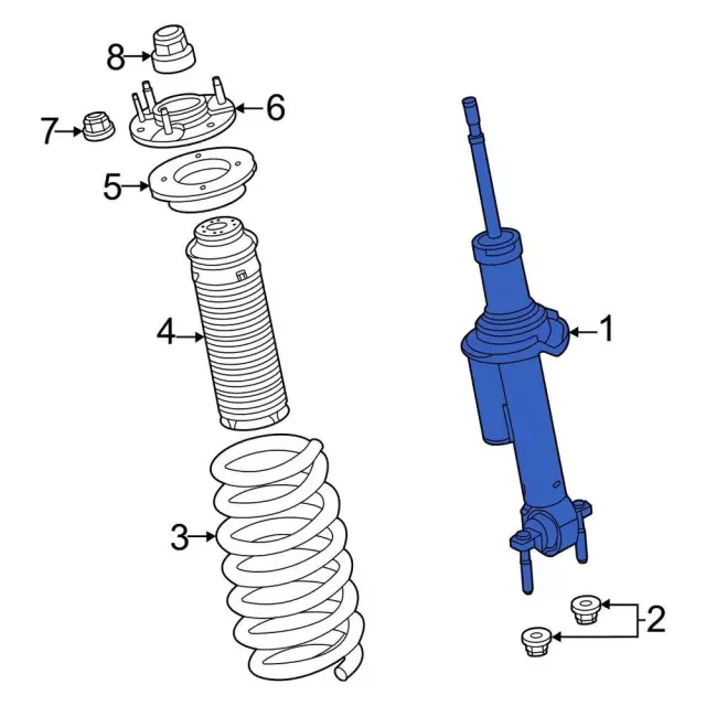 MB3Z-18124-E - Shock Absorber Assembly - 2021-2025 Ford Bronco