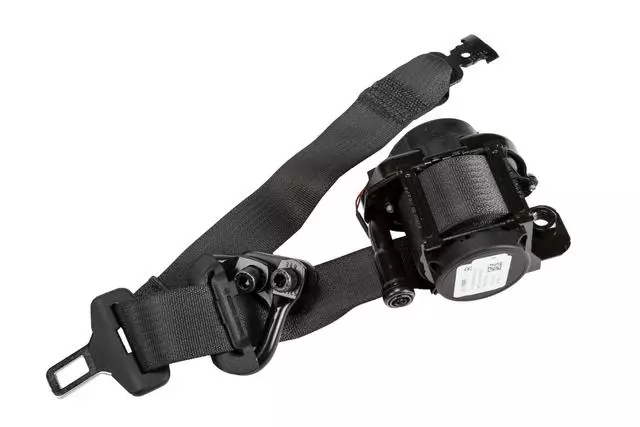 Black Passenger Seat Belt with Retractor and Pre-Tensioner