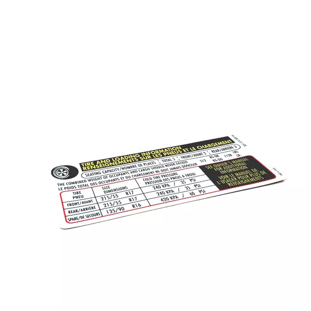 Tire Info Label