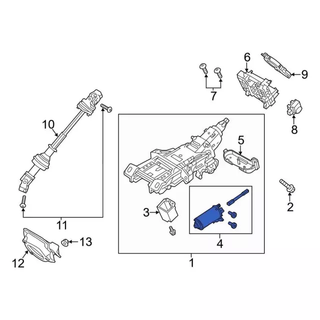 9A5Z-3F840-A - Steering Column Tilt Motor | Online Ford Parts Catalog