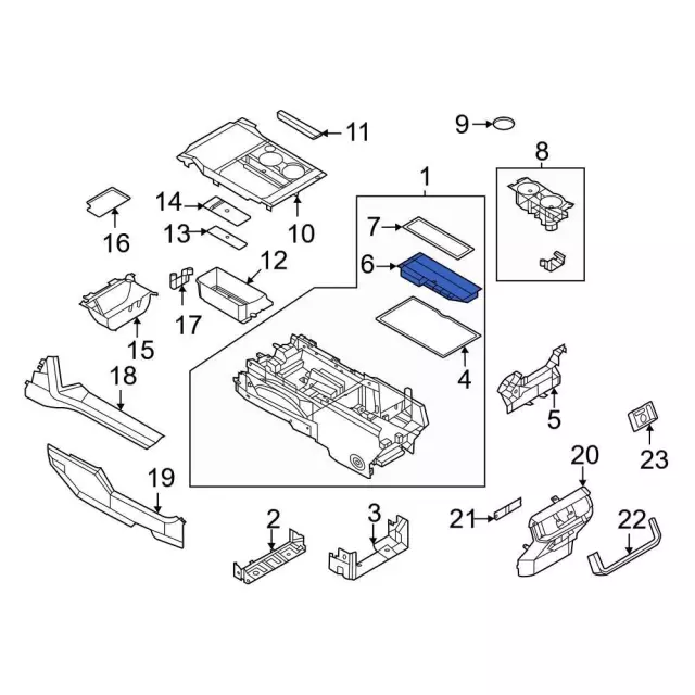 ml3z15045g74aa - Ford Console Tray | Levittown Ford Parts
