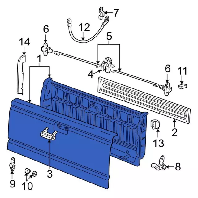 1L5Z-9940700-BA - Tail Gate 1993-2005 Ford Ranger | Ford Parts Direct
