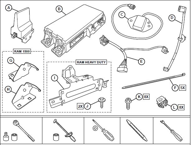 2019-2021 Ram 1500 Classic Fleet Telematics Module Kit 82216072AB ...