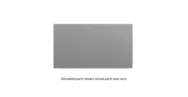 Fuel Recommendation Label