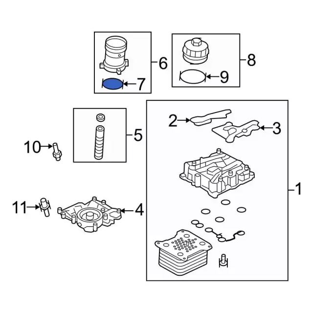 K氏 3C3Z-6A831-AA - Engine Oil Filter Adapter Seal 2003-2010 Ford