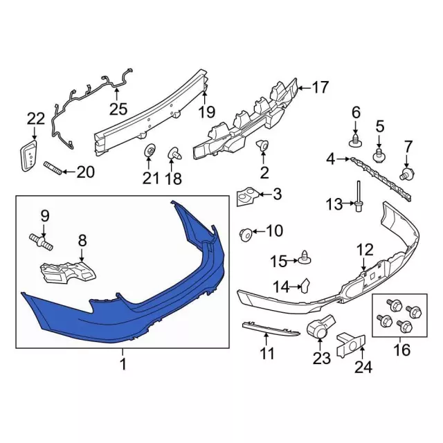 DG1Z-17K835-AAPTM - Bumper Cover 2013-2019 Ford | Ford Parts Direct