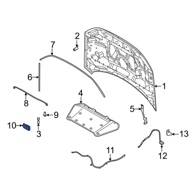 NZ6Z-16700-A - Hood Latch 2022-2026 Ford | Ford Parts Direct