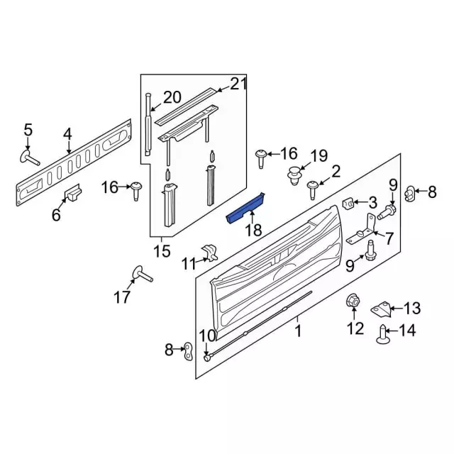 FL3Z-99407A98-A - Tailgate Gap Cover | Ford Parts Direct