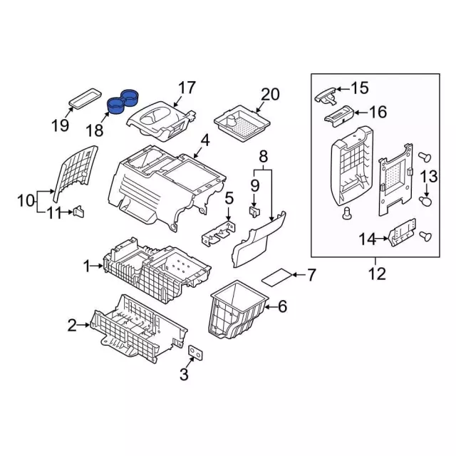 2009-2019 Ford Cup Holder Insert 8A8Z-7413562-AC | FordPartsOnSale.com