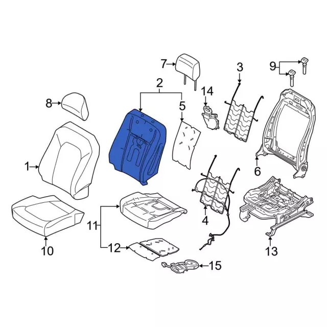 JL3Z-1564811-A - Seat Back Pad 2017-2022 Ford | Ford Parts Direct