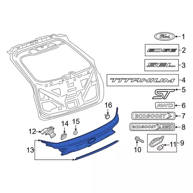 mt4z5843401a - Ford Lift-Gate Finish Panel | Levittown Ford Parts