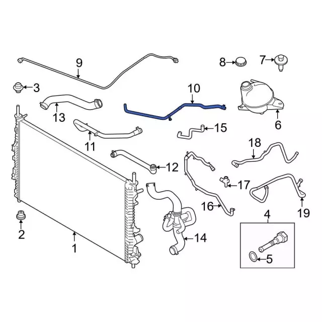 Genuine Ford Engine Coolant Overflow Hose LK4Z-8063-B