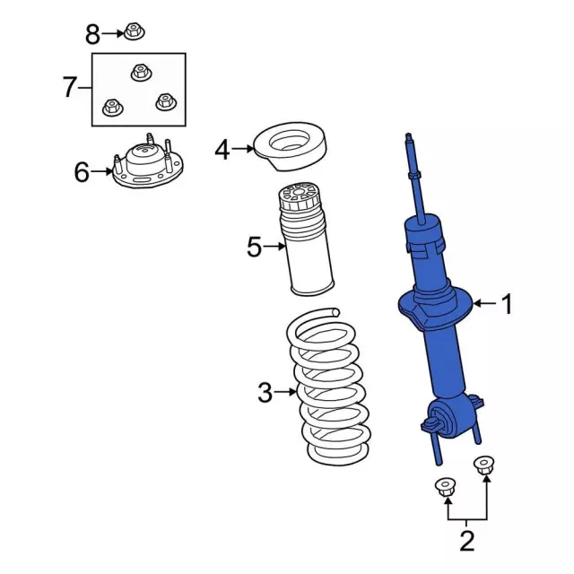 HB3Z-18124-C - Shock Absorber Assembly 2021-2023 Ford Ranger